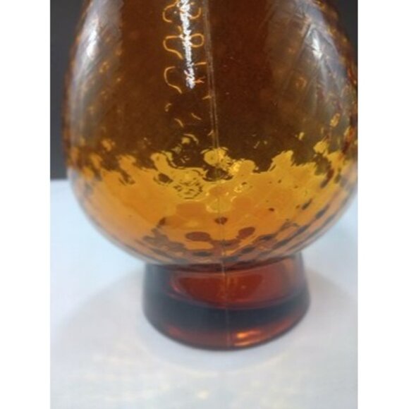 Empoli Amber Art Glass Vase/Candle Holder Signed Made In italy - Picture 5 of 7
